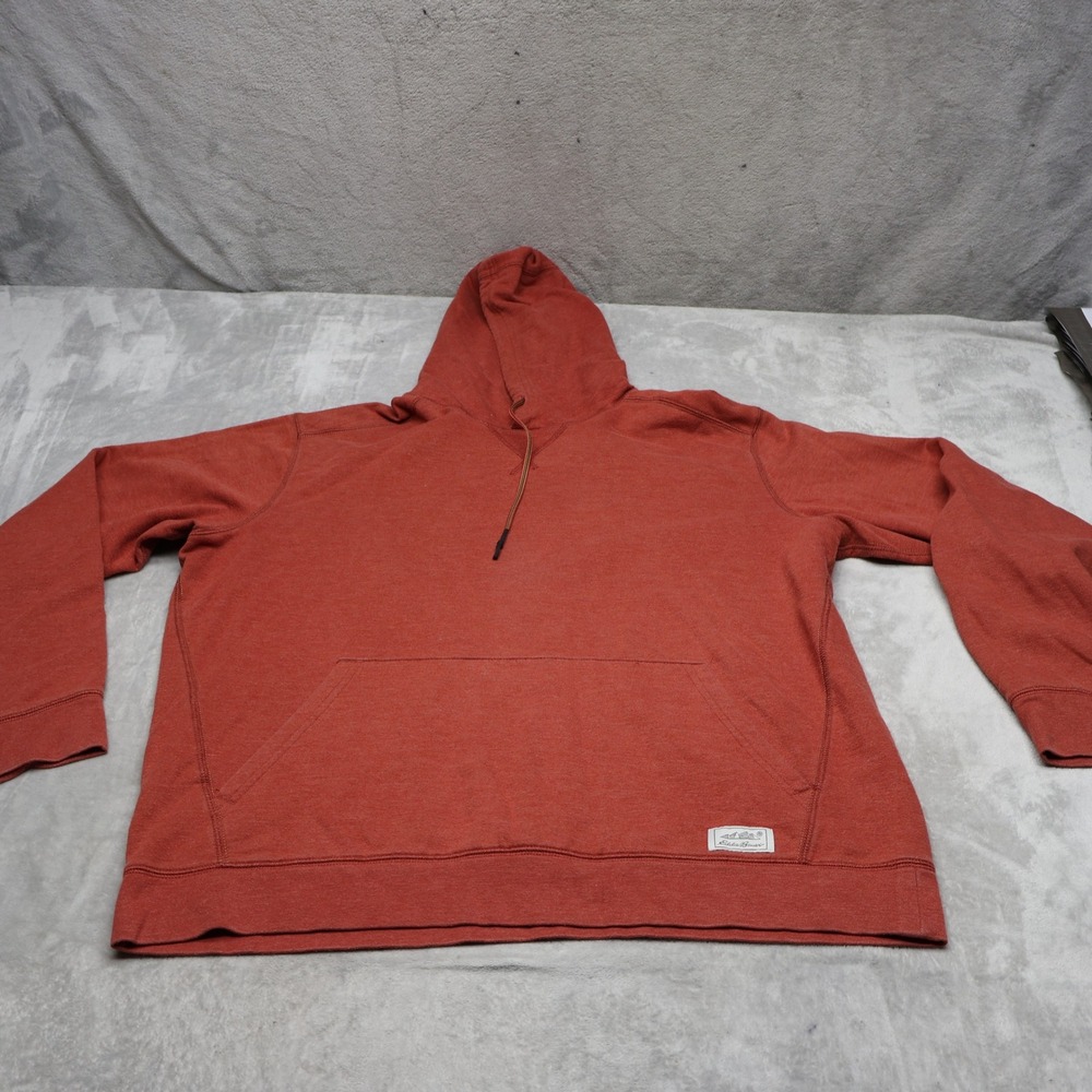 Eddie Bauer Hoodie Mens Large Red Everyday Fleece Pullover Sweatshirt Outdoor